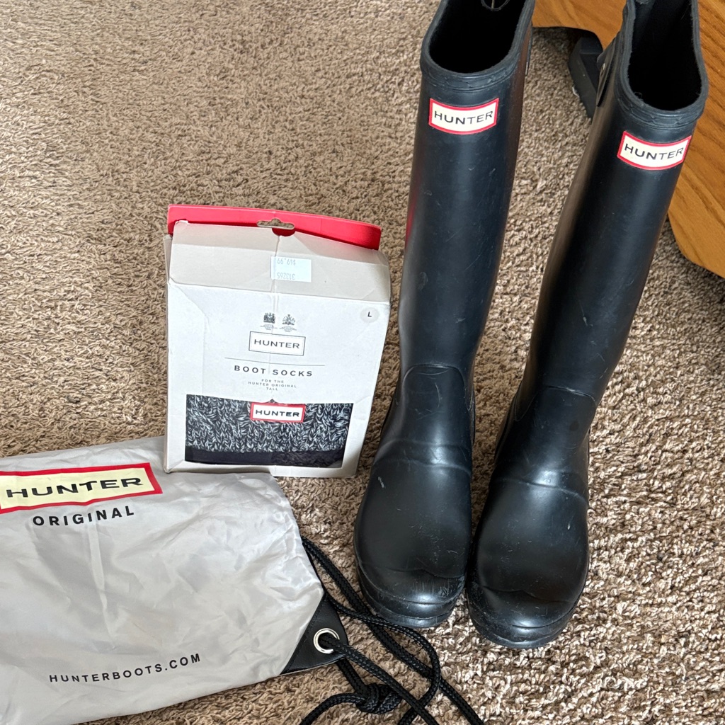 Hunter Black Original Boots With Accessories